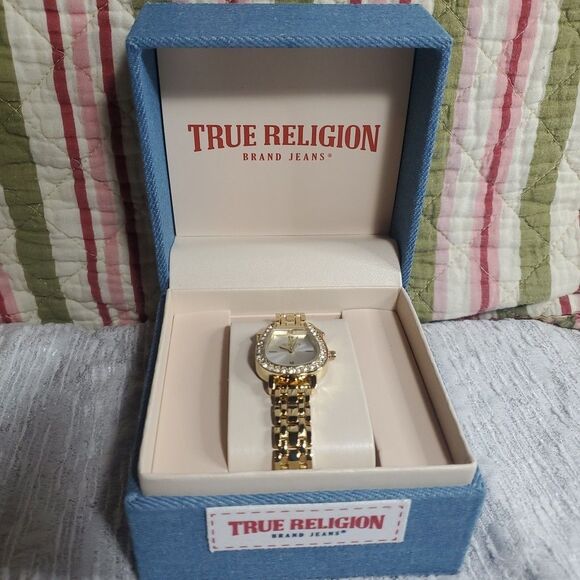 True Religion Women’s Gold Watch Crystal‎ Horseshoe Bezel Dress Jewelry New main image 6